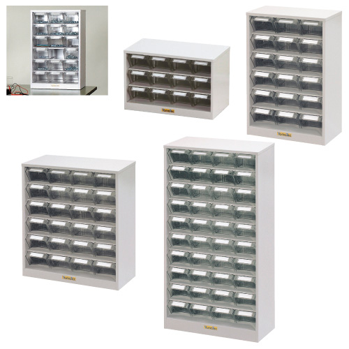 パーツキャビネット PK-410N(449X250X880) ﾊﾟｰﾂｷｬﾋﾞﾈｯﾄ(23-6770-03)【山金工業】[1台単