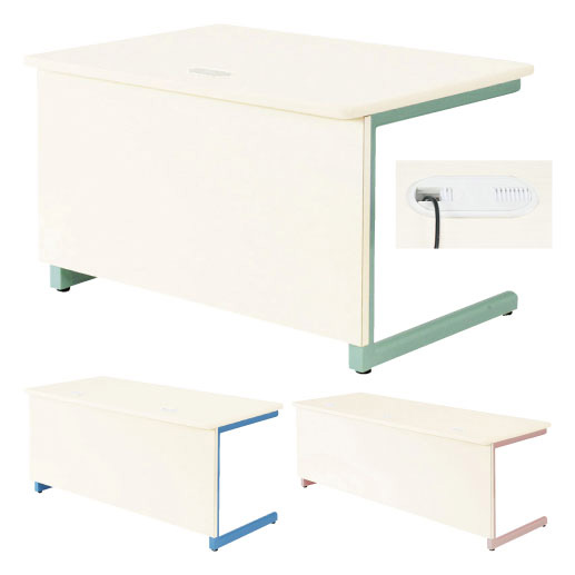 ドクターテーブル PS-0970L(W90XD70XH64 ﾄﾞｸﾀｰﾃｰﾌﾞﾙ ブルー(23-6899-00-02)【ニシキ工