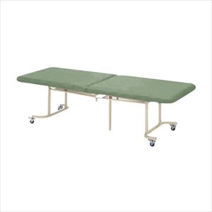 二つ折診察台 QM-1860M(60X180X55CM カーキグリーンＷ600×L1800×Ｈ550mmカーキグリーン【ニシキ工