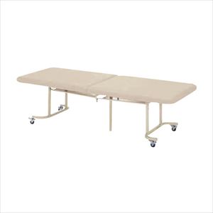 二つ折診察台 QM-1860H(60X180X60CM ミルキーホワイトＷ600×L1800×Ｈ600mmミルキーホワイト【ニシ