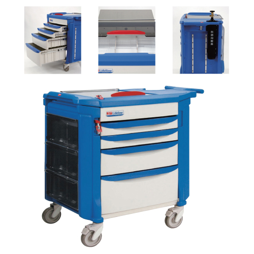 ライフライン救命救急カート ﾗｲﾌﾗｲﾝｷｭｳﾒｲｷｭｳｷｭｳｶｰﾄ LEC24PSTD【1台単位】(23-7337-00)