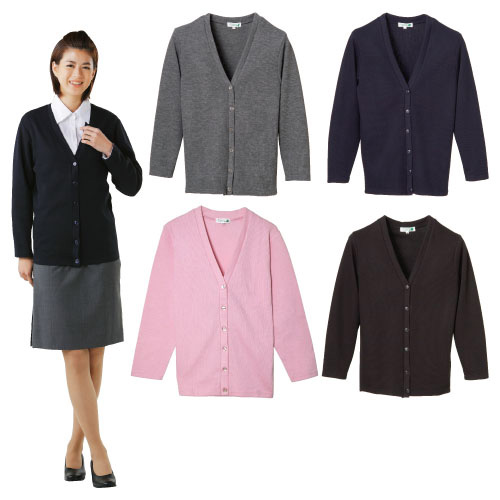 カーディガン（ロング丈） C-10(M) ｶｰﾃﾞｨｶﾞﾝﾛﾝｸﾞﾀｹ ピンク(23-7836-01-03)【ディーフェイズ】[1枚単位]