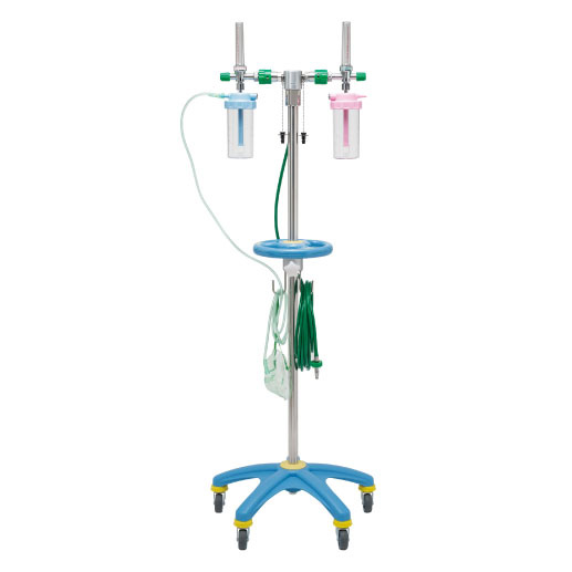 酸素スタンド（２口用） OXH-200 ｻﾝｿｽﾀﾝﾄﾞ(2ｸﾁﾖｳ) Ｓ型（アムコ型）(24-2273-01-02)【新鋭工業