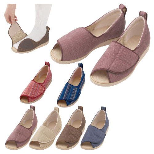 徳武産業 あゆみ オープン和 ｱﾕﾐｵｰﾌﾟﾝﾅｺﾞﾐ 1026(5L/27.0-27.5CM) 青（縞）(24-2377-06-03)【1足単位】