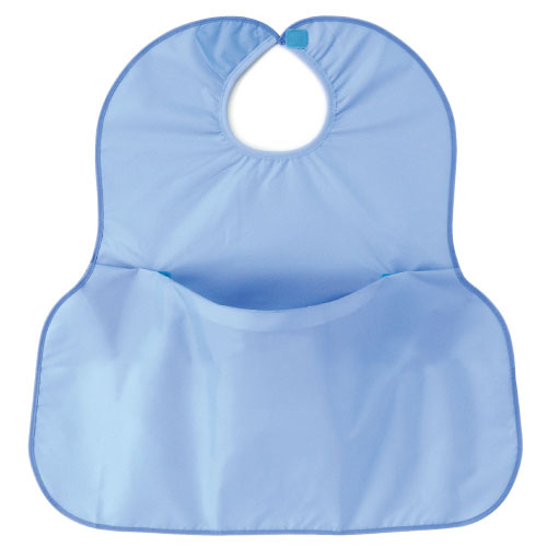 簡単ポケット こぼさない食事エプロン ｺﾎﾞｻﾅｲｼｮｸｼﾞｴﾌﾟﾛﾝ(24-2716-00)10758(ﾌﾞﾙｰ)