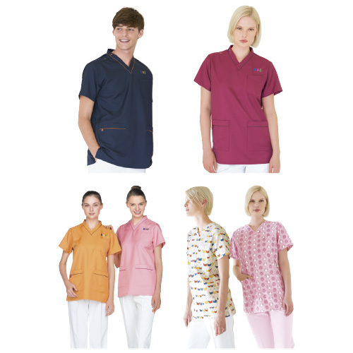 男女兼用上衣 ﾀﾞﾝｼﾞｮｹﾝﾖｳｼﾞｮｳｲ MFT-5802(SS)【1枚単位】(24-2907-00) ピンク