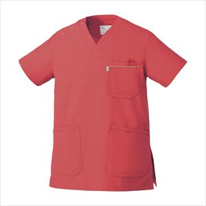 スクラブ(兼用) MZ-0018(S) コーラルSコーラル【チトセ】(MZ-0018)(24-2926-01-07)【1単位】