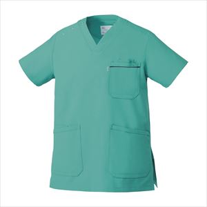 スクラブ(男女兼用) MZ-0018 L エメラルドグリーンLエメラルドグリーン【チトセ】(MZ-0018)(24-2926-03-01)【1単位】