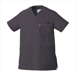 スクラブ（兼用） MZ-0018(LL) チャコールグレーLLチャコールグレー【チトセ】(MZ-0018)(24-2926-04-13)【1単位】