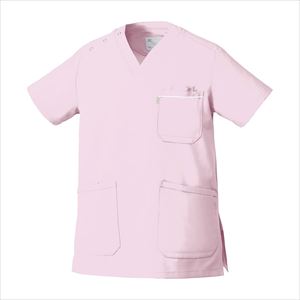 スクラブ(兼用) MZ-0018(3L) ピンク3Lピンク【チトセ】(MZ-0018)(24-2926-05-03)【1単位】