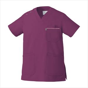 スクラブ（兼用） MZ-0018(5L) バーガンディ5Lバーガンディ【チトセ】(MZ-0018)(24-2926-07-14)【1単位】