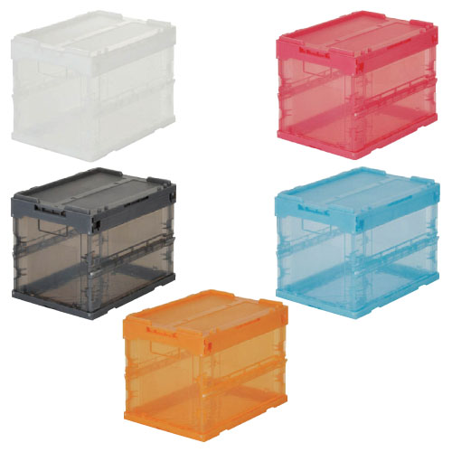 折りたたみコンテナスケルコン TR-SC20B(ﾄｳﾒｲﾌﾞﾙｰ) ｵﾘﾀﾀﾐｺﾝﾃﾅｽｹﾙｺﾝ(24-2980-01)【トラス