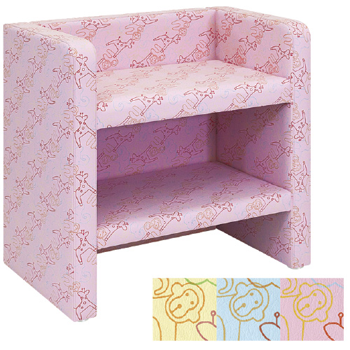 Ｌ型おむつ交換台（横型） Lｶﾞﾀｵﾑﾂｺｳｶﾝﾀﾞｲ(ﾖｺｶﾞﾀ TB-792-02【1台単位】(24-3016-01) ピンク