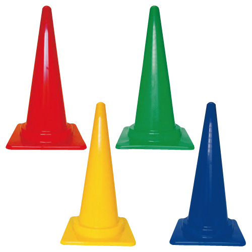 カラーコーン（グリーン） ｶﾗｰｺｰﾝ(ｸﾞﾘｰﾝ) TCC-GN(W380XH700MM)【1個単位】(24-3025-02)