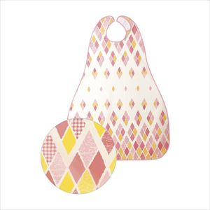 食事用エプロンⅡ（ロングタイプ） 6068(110CMX80CM) ｼｮｸｼﾞﾖｳｴﾌﾟﾛﾝ アーガイルピンク(24-3157-