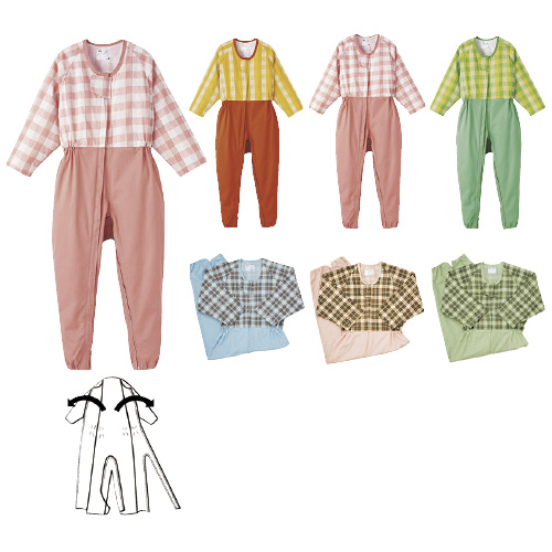 コンビネーション（フルオープン型） ｺﾝﾋﾞﾈｰｼｮﾝﾌﾙｵｰﾌﾟﾝｶﾞﾀ 5738-TA(L)ｵｰﾙｼｰｽﾞﾝ【1枚単位】(24-3169-02) タータンブルー