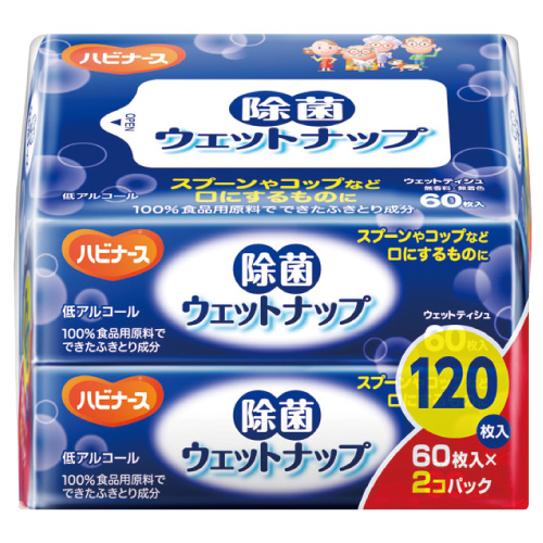 除菌ウェットナップ（６０枚×２Ｐ） 11234 ｼﾞｮｷﾝｳｪｯﾄﾅｯﾌﾟ(60X2P)(24-3587-00)【ピジョンタヒラ