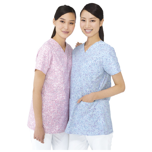 ナガイレーベン 女子上衣 ｼﾞｮｼｼﾞｮｳｲ LBS-4337(L) ブルー(24-4245-02-02)【1枚単位】