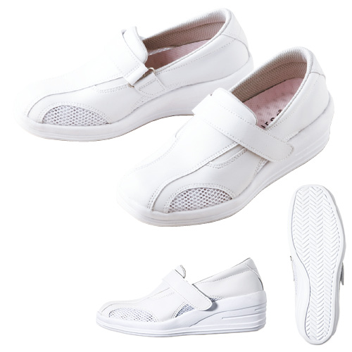 ナースシューズ美脚ナース FT-3(ﾎﾜｲﾄ) ﾅｰｽｼｭｰｽﾞﾋﾞｷｬｸﾅｰｽ ２６．０ｃｍ(24-4262-00-09)【フォーク】[1足単位]