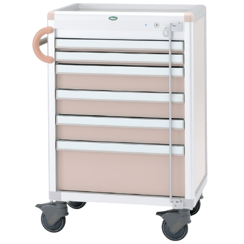 麻酔カート C60-A01A(ﾄｯﾃ:ﾋﾟｰﾁ) ﾏｽｲｶｰﾄ 透明(24-4317-00-03)【サカセ化学工業】[1台単位]