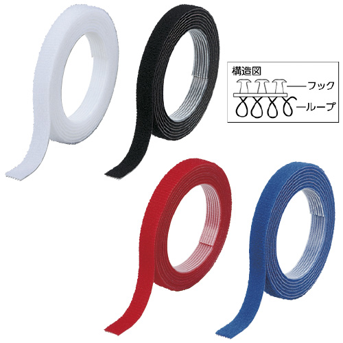 マジックバンド結束テープ（黒） ﾏｼﾞｯｸﾊﾞﾝﾄﾞｹｯｿｸﾃｰﾌﾟ MKT-1015-BK(10MM1.5M【1巻単位】(24-4371-01)