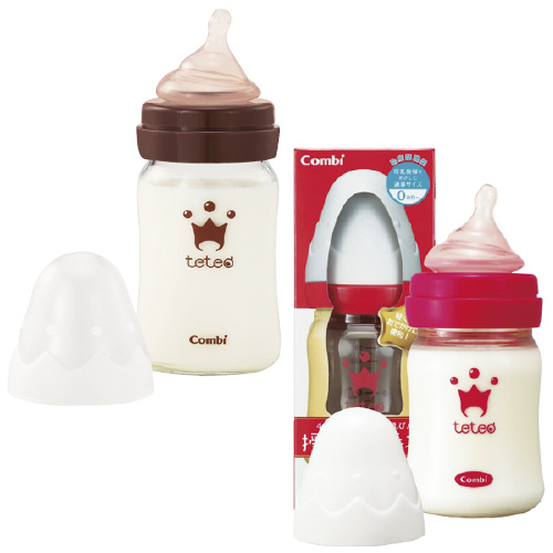 テテオ授乳のお手本哺乳びん耐熱ガラス 160ML(SSﾁｸﾋﾞﾂｷ) ｼﾞｭﾆｭｳｵﾃﾎﾝﾎﾆｭｳﾋﾞﾝｶﾞﾗ(24-4438-00)【コンビ】[5本単位]