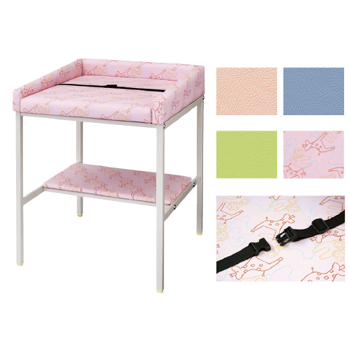 おむつ交換台（棚・ベルト付） NR-062DTB ｵﾑﾂｺｳｶﾝﾀﾞｲ ピンク(24-4604-01-01)【ノーリツイス】[1台単位]