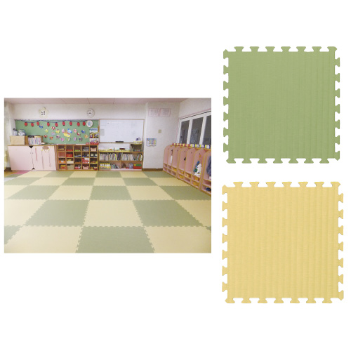 たたみ調ジョイントクッション JQN90(ｸﾞﾘｰﾝ)90X90CM ﾀﾀﾐﾁｮｳｼﾞｮｲﾝﾄｸｯｼｮﾝ(24-4606-00)【みずわ工業】[1枚単位]