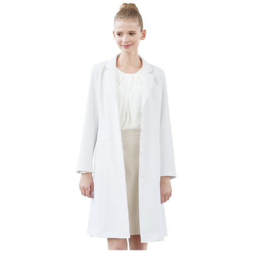 女子ドクターコート EH-3710(EL)ﾎﾜｲﾄ ｼﾞｮｼﾄﾞｸﾀｰｺｰﾄ(24-5258-04)【ナガイレーベン】[1枚単位]