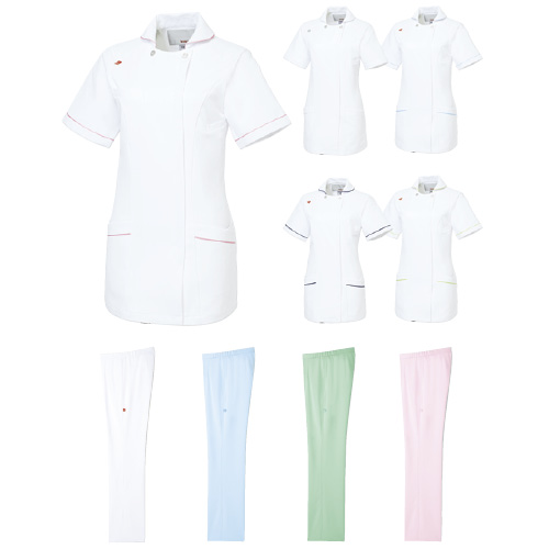 明石スクールユニフォームカンパニー ルコック レディスジャケット ﾙｺｯｸﾚﾃﾞｨｽｼﾞｬｹｯﾄ UQW1028-14(ﾎﾜｲﾄXｱｸｱ)【1枚単位】(24-5272-01) ＥＬ