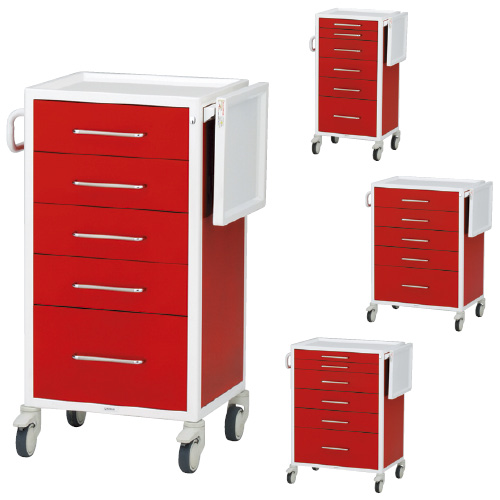 救急カートタイプＳ KC-1320(6ﾀﾞﾝ) ｷｭｳｷｭｳｶｰﾄﾀｲﾌﾟS ピンク(24-5339-01-03)【ケルン】[1台単位]