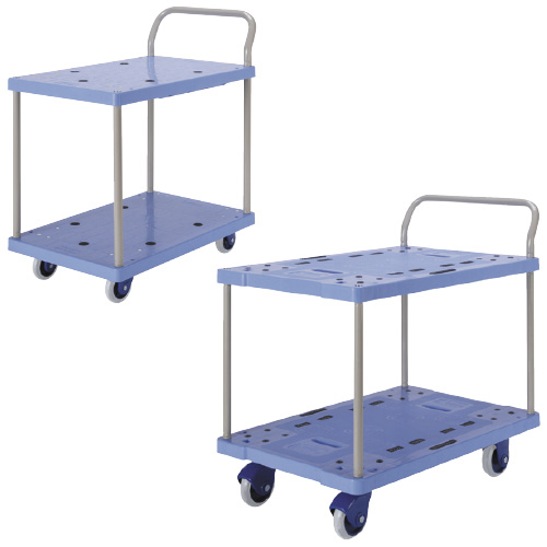 静音樹脂台車（２段式） NP-104GS ｾｲｵﾝｼﾞｭｼﾀﾞｲｼｬ(2ﾀﾞﾝｼｷ(24-5368-00)【金沢車輛】[1台単位