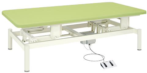 電動昇降式マッサージテーブル TB-553-01(90X200X45- ﾃﾞﾝﾄﾞｳｼｮｳｺｳﾏｯｻｰｼﾞﾃｰﾌ ビニルレザーイエロー(24-6222-00-08)【高田ベッド製作所】[1台単位]