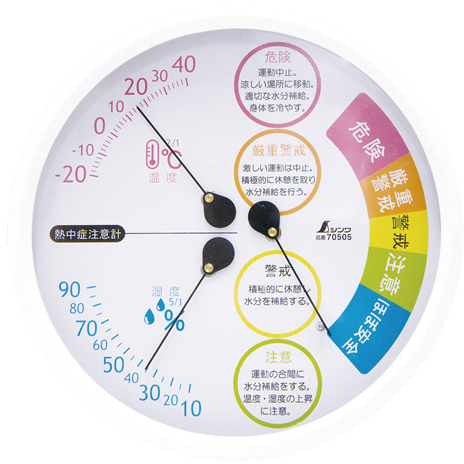 温湿度計熱中症注意 70505 ｵﾝﾄﾞｼﾂﾄﾞｹｲﾈｯﾁｭｳﾁｭｳｲ(24-6269-00)[1台単位](―)[台]