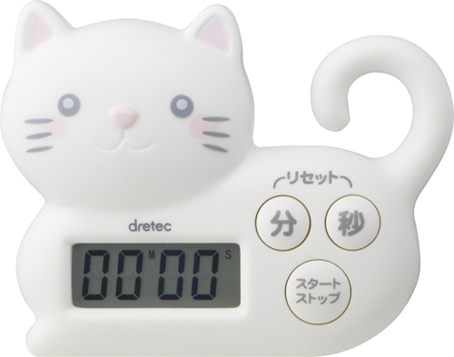 ねこタイマー T-568WT(ﾎﾜｲﾄ) ﾈｺﾀｲﾏｰ(24-6434-01)【ドリテック】[1台単位]