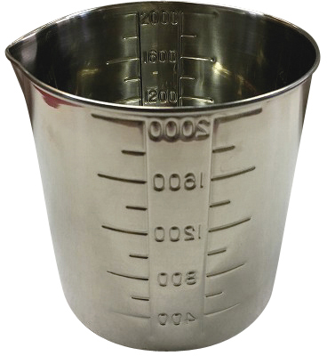 ステンレスビーカー（手なし） 137X148MM(2000CC) ｽﾃﾝﾚｽﾋﾞｰｶｰ(ﾃﾅｼ)(24-6446-01)[1個単