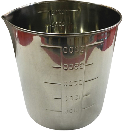 ステンレスビーカー（手なし） 160X180MM(3000CC) ｽﾃﾝﾚｽﾋﾞｰｶｰ(ﾃﾅｼ)(24-6446-02)[1個単