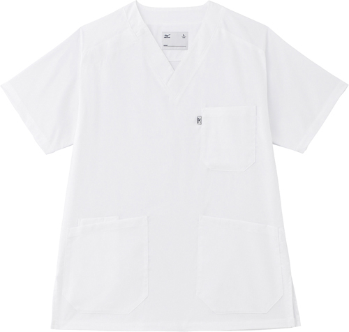 ストレッチスクラブ（男女兼用） MZ-0120-C1(ﾎﾜｲﾄ) ｽﾄﾚｯﾁｽｸﾗﾌﾞﾀﾞﾝｼﾞｮｹﾝﾖｳ ３Ｌ(24-6508-00-06)【チトセ】[1枚単位]
