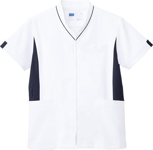 男女兼用スクラブ WH12085(ﾎﾜｲﾄﾈｰﾋﾞｰ) ﾀﾞﾝｼﾞｹﾝﾖｳｽｸﾗﾌﾞ Ｍ(24-6521-02-02)【自重堂】[1枚単位]