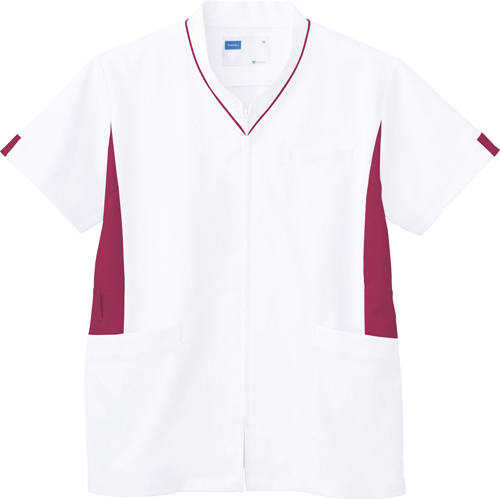 男女兼用スクラブ WH12085(ﾎﾜｲﾄﾜｲﾝ) ﾀﾞﾝｼﾞｹﾝﾖｳｽｸﾗﾌﾞ Ｓ(24-6521-03-01)【自重堂】[1枚単位]