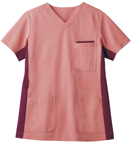 スクラブジャケット（男女兼用） 72-722(ｺｰﾗﾙﾚｯﾄﾞ/ﾜｲﾝ) ｽｸﾗﾌﾞｼﾞｬｹｯﾄ(ﾀﾞﾝｼﾞｮｹﾝ ＬＬ(24-6528-02-04)【住商モンブラン】[1枚単位]