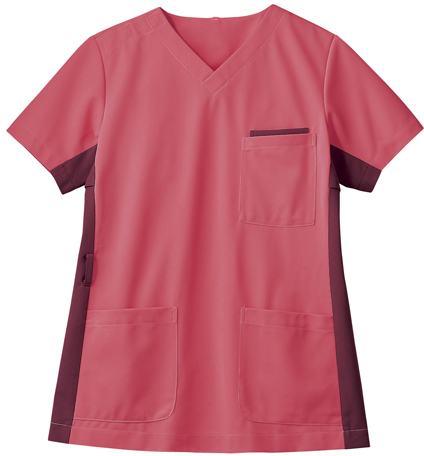 スクラブジャケット（男女兼用） 72-726(ﾛｰｽﾞﾚｯﾄﾞ/ﾜｲﾝ) ｽｸﾗﾌﾞｼﾞｬｹｯﾄ(ﾀﾞﾝｼﾞｮｹﾝ Ｓ(24-6528-05-01)【住商モンブラン】[1枚単位]