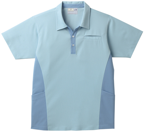 キラクニットシャツ（男女兼用） CR155-72(ｸﾞﾚｲｯｼｭﾌﾞﾙｰ ｷﾗｸﾆｯﾄｼｬﾂ(ﾀﾞﾝｼﾞｮｹﾝﾖｳ Ｓ(24-6531-03-02)【トンボ】[1枚単位]