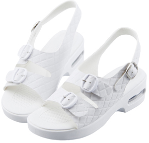 キルティングエアーソールサンダル ﾎﾜｲﾄ ｷﾙﾃｨﾝｸﾞｴｱｰｿｰﾙｻﾝﾀﾞﾙ Ｍ（２２．５－２３．０ｃｍ）(24-6543-00-02)[1足単位]