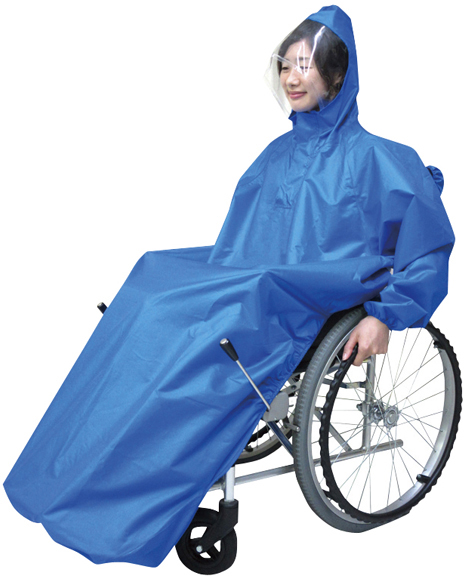 車いすレインはおるっちゃ V0021AB(ｺｰﾄﾀｲﾌﾟ) ｸﾙﾏｲｽﾚｲﾝﾊｵﾙｯﾁｬ(24-6604-01)[1枚単位]