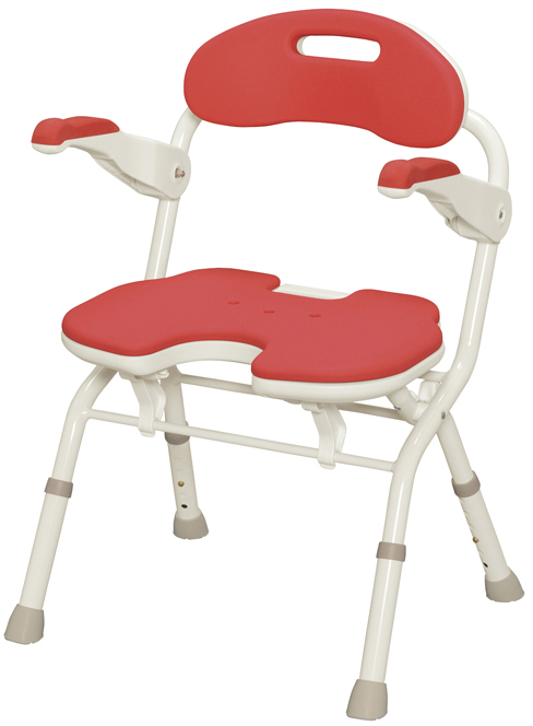 折りたたみシャワーベンチＦＵ 536-053(ﾚｯﾄﾞ) ｵﾘﾀﾀﾐｼｬﾜｰﾍﾞﾝﾁFU(24-6645-00)【アロン化成】[1台単位]