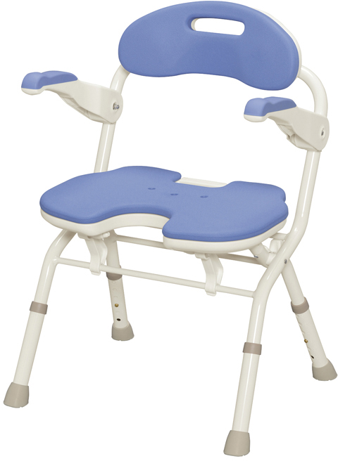 折りたたみシャワーベンチＦＵ 536-054(ﾌﾞﾙｰ) ｵﾘﾀﾀﾐｼｬﾜｰﾍﾞﾝﾁFU(24-6645-01)【アロン化成】[1台単位]