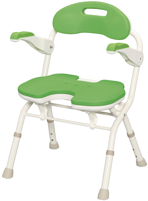 折りたたみシャワーベンチＦＵ 536-055(ｸﾞﾘｰﾝ) ｵﾘﾀﾀﾐｼｬﾜｰﾍﾞﾝﾁFU(24-6645-02)【アロン化成】[1台単位]