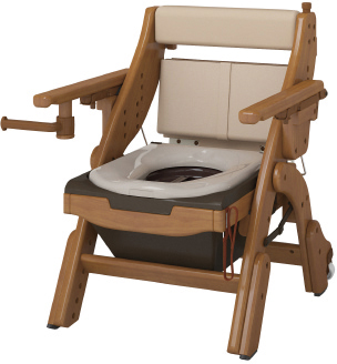 折りたたみ家具調トイレ（キャスター付 533-832(ﾋｮｳｼﾞｭﾝﾍﾞﾝｻﾞ ｵﾘﾀﾀﾐｶｸﾞﾁｮｳﾄｲﾚ(24-6666-00)【アロン化成】[1台単位]