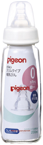 スリムタイプ哺乳びん（耐熱ガラス製） 00362(200ML) ｽﾘﾑﾀｲﾌﾟﾎﾆｭｳﾋﾞﾝ(ｶﾞﾗｽ)(24-6779-01)